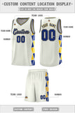 Custom Tank Top Side Two-Color Triangle Splicing Sports Uniform Basketball Jersey Text Logo Number