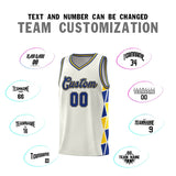 Custom Tank Top Side Two-Color Triangle Splicing Sports Uniform Basketball Jersey Text Logo Number