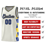 Custom Tank Top Side Two-Color Triangle Splicing Sports Uniform Basketball Jersey Text Logo Number