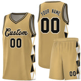 Custom Tank Top Side Two-Color Triangle Splicing Sports Uniform Basketball Jersey Add Logo Number
