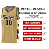 Custom Tank Top Side Two-Color Triangle Splicing Sports Uniform Basketball Jersey Add Logo Number