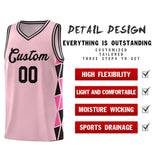 Custom Tank Top Side Two-Color Triangle Splicing Sports Uniform Basketball Jersey Text Logo Number