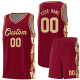 Custom For Youth Side Two-Color Triangle Splicing Sports Uniform Basketball Jersey Add Logo Number