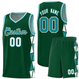 Custom Tank Top Side Two-Color Triangle Splicing Sports Uniform Basketball Jersey Text Logo Number