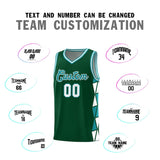 Custom Tank Top Side Two-Color Triangle Splicing Sports Uniform Basketball Jersey Text Logo Number