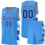 Custom Tank Top Side Two-Color Triangle Splicing Sports Uniform Basketball Jersey Text Logo Number