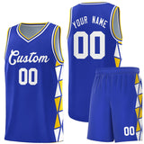 Custom Tank Top Side Two-Color Triangle Splicing Sports Uniform Basketball Jersey Add Logo Number
