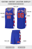 Custom Tank Top Side Two-Color Triangle Splicing Sports Uniform Basketball Jersey Text Logo Number