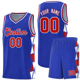 Custom Tank Top Side Two-Color Triangle Splicing Sports Uniform Basketball Jersey Text Logo Number