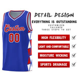 Custom Tank Top Side Two-Color Triangle Splicing Sports Uniform Basketball Jersey Text Logo Number