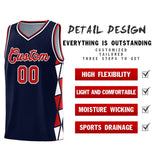 Custom Tank Top Side Two-Color Triangle Splicing Sports Uniform Basketball Jersey Add Logo Number