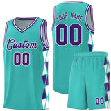 Custom For Unisex Side Two-Color Triangle Splicing Sports Uniform Basketball Jersey Add Logo Number