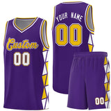 Custom For Adult Side Two-Color Triangle Splicing Sports Uniform Basketball Jersey Add Logo Number