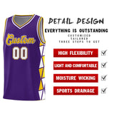 Custom For Adult Side Two-Color Triangle Splicing Sports Uniform Basketball Jersey Add Logo Number