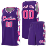 Custom Tank Top Side Two-Color Triangle Splicing Sports Uniform Basketball Jersey Add Logo Number