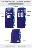 Custom Tank Top Side Two-Color Triangle Splicing Sports Uniform Basketball Jersey Text Logo Number