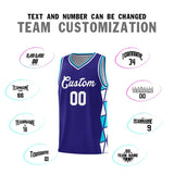 Custom Tank Top Side Two-Color Triangle Splicing Sports Uniform Basketball Jersey Text Logo Number