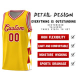 Custom Tank Top Side Two-Color Triangle Splicing Sports Uniform Basketball Jersey Add Logo Number