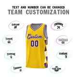 Custom Tank Top Side Two-Color Triangle Splicing Sports Uniform Basketball Jersey Text Logo Number