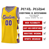 Custom Tank Top Side Two-Color Triangle Splicing Sports Uniform Basketball Jersey Text Logo Number