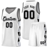 Custom Tank Top Side Two-Color Triangle Splicing Sports Uniform Basketball Jersey Add Logo Number