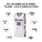 Custom Tank Top Side Two-Color Triangle Splicing Sports Uniform Basketball Jersey Text Logo Number