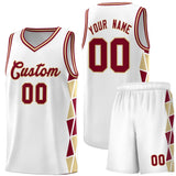 Custom For Adult Side Two-Color Triangle Splicing Sports Uniform Basketball Jersey Add Logo Number
