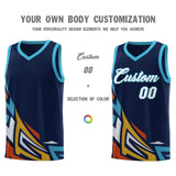 Custom Navy Gradient Graffiti Pattern Sports Uniform Basketball Jersey