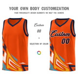 Custom Orange Gradient Graffiti Pattern Sports Uniform Basketball Jersey