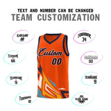 Custom Orange Gradient Graffiti Pattern Sports Uniform Basketball Jersey