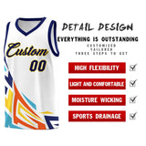 Custom White Gradient Graffiti Pattern Sports Uniform Basketball Jersey