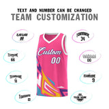 Custom Pink Gradient Graffiti Pattern Sports Uniform Basketball Jersey