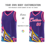 Custom Purple Gradient Graffiti Pattern Sports Uniform Basketball Jersey