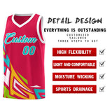 Custom Red Gradient Graffiti Pattern Sports Uniform Basketball Jersey