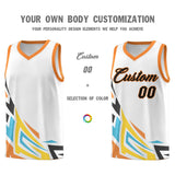 Custom White Gradient Graffiti Pattern Sports Uniform Basketball Jersey