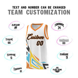 Custom White Gradient Graffiti Pattern Sports Uniform Basketball Jersey