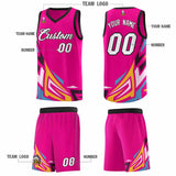Custom Pink Gradient Graffiti Pattern Sports Uniform Basketball Jersey