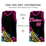 Custom Black Gradient Graffiti Pattern Sports Uniform Basketball Jersey