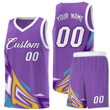 Custom Light Purple Gradient Graffiti Pattern Sports Uniform Basketball Jersey