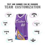 Custom Light Purple Gradient Graffiti Pattern Sports Uniform Basketball Jersey