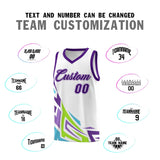 Custom White Gradient Graffiti Pattern Sports Uniform Basketball Jersey