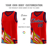 Custom Red Gradient Graffiti Pattern Sports Uniform Basketball Jersey