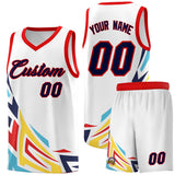 Custom White Gradient Graffiti Pattern Sports Uniform Basketball Jersey