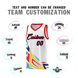 Custom White Gradient Graffiti Pattern Sports Uniform Basketball Jersey