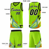 Custom Neon Green Gradient Graffiti Pattern Sports Uniform Basketball Jersey