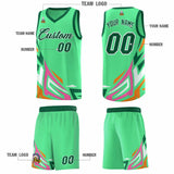 Custom Green Gradient Graffiti Pattern Sports Uniform Basketball Jersey