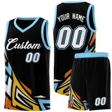 Custom Black Gradient Graffiti Pattern Sports Uniform Basketball Jersey