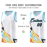 Custom White Gradient Graffiti Pattern Sports Uniform Basketball Jersey