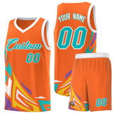 Custom Orange Gradient Graffiti Pattern Sports Uniform Basketball Jersey