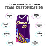 Custom Purple Gradient Graffiti Pattern Sports Uniform Basketball Jersey
